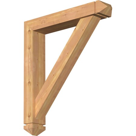 Ekena Millwork Traditional Arts and Crafts Smooth Bracket w/ Offset Brace, Western Red Cedar, 5 1/2"W x 30"D x 34"H BKT0604X30X34TRA03SWR